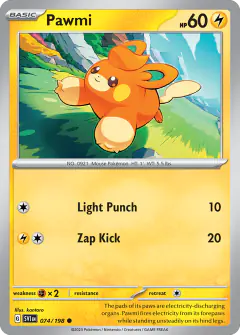 Pawmi 074/198 Common card from Scarlet & Violet Base