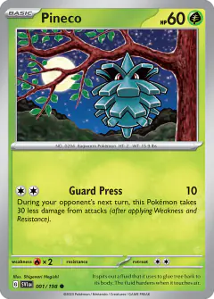 Pineco 001/198 Common card from Scarlet & Violet Base