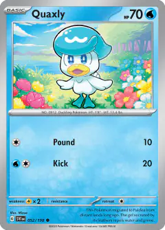 Quaxly 052/198 Common card from Scarlet & Violet Base