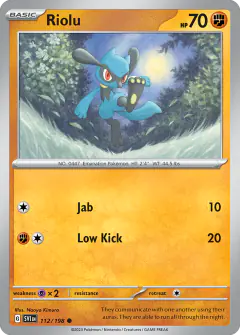 Riolu 112/198 Common card from Scarlet & Violet Base