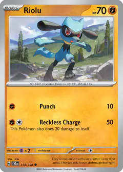 Riolu 113/198 Common card from Scarlet & Violet Base