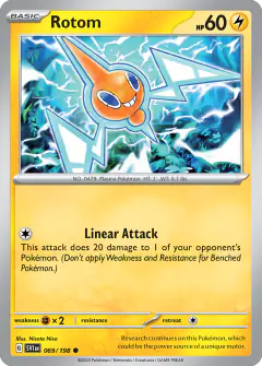 Rotom 069/198 Common card from Scarlet & Violet Base