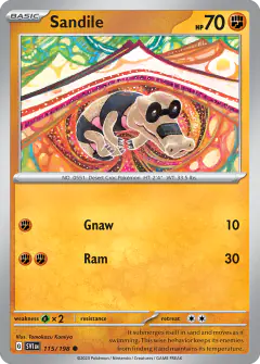 Sandile 115/198 Common card from Scarlet & Violet Base