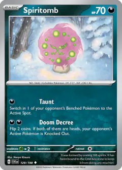 Spiritomb 129/198 Uncommon card from Scarlet & Violet Base