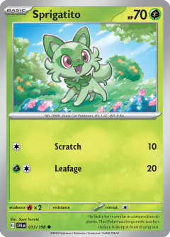 Sprigatito 013/198 Common card from Scarlet & Violet Base