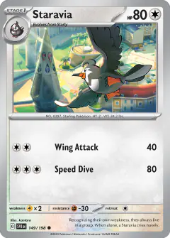 Staravia 149/198 Common card from Scarlet & Violet Base