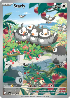 Starly 221/198 Illustration Rare card from Scarlet & Violet Base