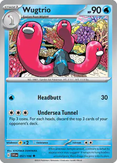 Wugtrio 057/198 Uncommon card from Scarlet & Violet Base