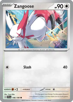 Zangoose 146/198 Common card from Scarlet & Violet Base