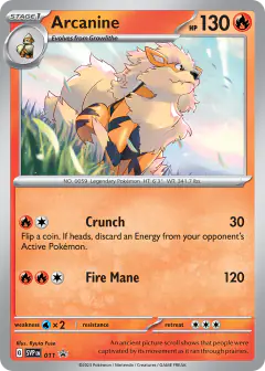 Arcanine 011 Promo card from Scarlet & Violet Black Star Promos