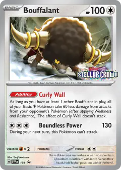 Bouffalant 136 Promo card from Scarlet & Violet Black Star Promos