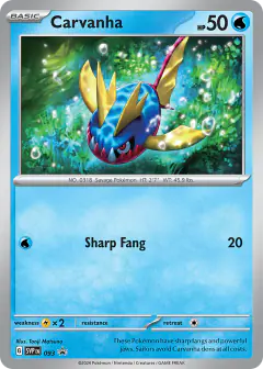 Carvanha 093 Promo card from Scarlet & Violet Black Star Promos
