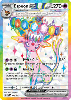 Espeon ex 175 Promo card from Scarlet & Violet Black Star Promos