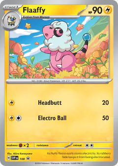 Flaaffy 108 Promo card from Scarlet & Violet Black Star Promos