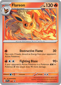 Flareon 167 Promo card from Scarlet & Violet Black Star Promos