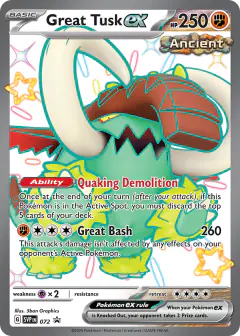 Great Tusk ex 072 Promo card from Scarlet & Violet Black Star Promos