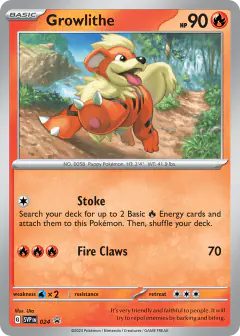 Growlithe 024 Promo card from Scarlet & Violet Black Star Promos
