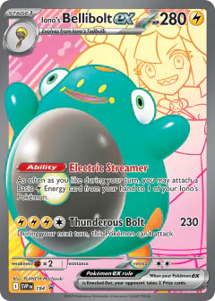 Iono's Bellibolt ex 194 Promo card from Scarlet & Violet Black Star Promos