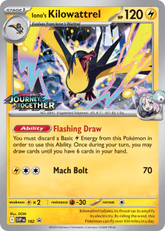 Iono's Kilowattrel 182 Promo card from Scarlet & Violet Black Star Promos