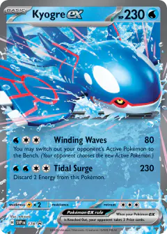 Kyogre ex 178 Promo card from Scarlet & Violet Black Star Promos