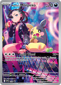 Marnie's Morpeko 206 Promo card from Scarlet & Violet Black Star Promos