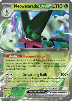 Meowscarada ex 033 Promo card from Scarlet & Violet Black Star Promos