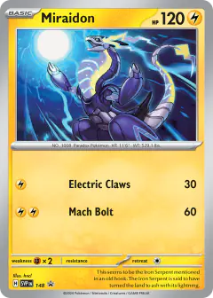 Miraidon 148 Promo card from Scarlet & Violet Black Star Promos