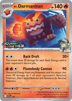 N's Darmanitan 181 Promo card from Scarlet & Violet Black Star Promos