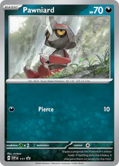 Pawniard 111 Promo card from Scarlet & Violet Black Star Promos