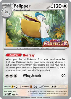 Pelipper 022 Promo card from Scarlet & Violet Black Star Promos