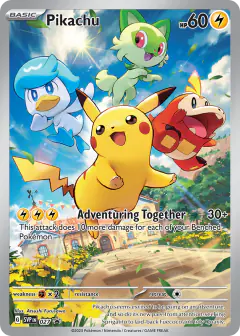 Pikachu 027 Promo card from Scarlet & Violet Black Star Promos