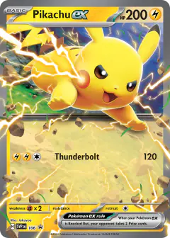 Pikachu ex 106 Promo card from Scarlet & Violet Black Star Promos