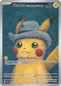 Pikachu with Grey Felt Hat 085 Promo card from Scarlet & Violet Black Star Promos