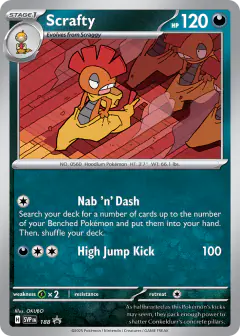 Scrafty 188 Promo card from Scarlet & Violet Black Star Promos