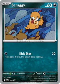 Scraggy 186 Promo card from Scarlet & Violet Black Star Promos