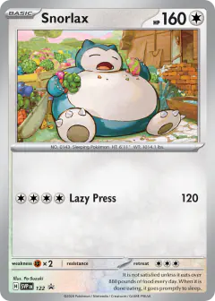 Snorlax 122 Promo card from Scarlet & Violet Black Star Promos