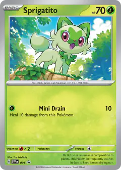 Sprigatito 001 Promo card from Scarlet & Violet Black Star Promos