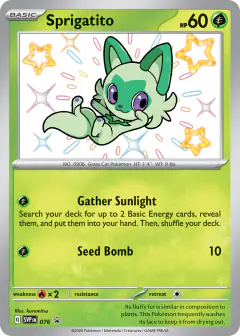 Sprigatito 076 Promo card from Scarlet & Violet Black Star Promos