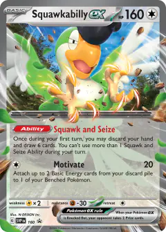 Squawkabilly ex 160 Promo card from Scarlet & Violet Black Star Promos