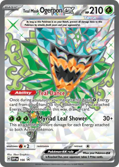 Teal Mask Ogerpon ex 166 Promo card from Scarlet & Violet Black Star Promos