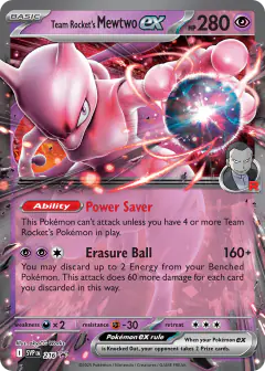 Team Rocket's Mewtwo ex 216 Promo card from Scarlet & Violet Black Star Promos
