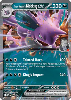 Team Rocket's Nidoking ex 217 Promo card from Scarlet & Violet Black Star Promos