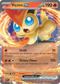 Victini ex 142 Promo card from Scarlet & Violet Black Star Promos