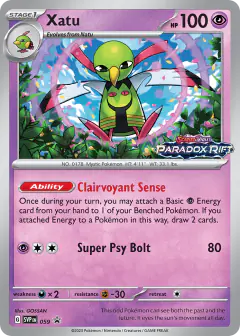 Xatu 059 Promo card from Scarlet & Violet Black Star Promos