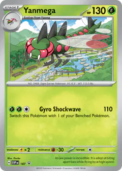 Yanmega 187 Promo card from Scarlet & Violet Black Star Promos