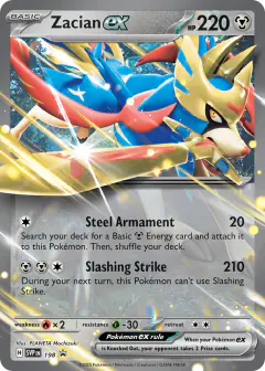 Zacian ex 198 Promo card from Scarlet & Violet Black Star Promos