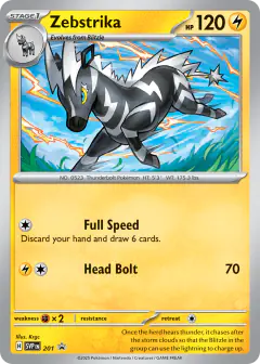 Zebstrika 201 Promo card from Scarlet & Violet Black Star Promos
