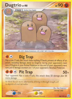 Dugtrio 24/132 Rare card from Secret Wonders