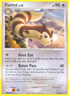 Furret 27/132 Rare card from Secret Wonders