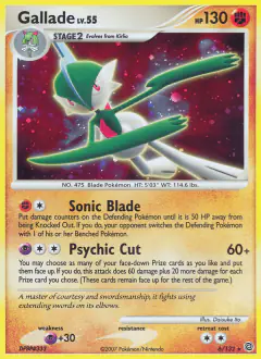 Gallade 6/132 Rare Holo card from Secret Wonders